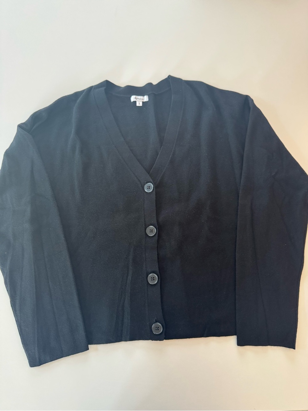 Reitmans Classic Black V-Neck Button-Front Women's Short Cardigan